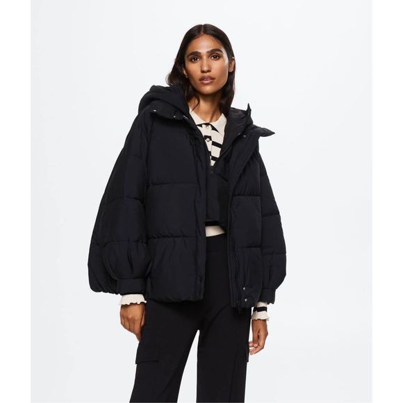 Mango Jackets & Blazers - Mango Oversize Quilted Coat Black